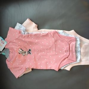 NWT Disney Minnie onesies. Set of 3 size 3-6 mo